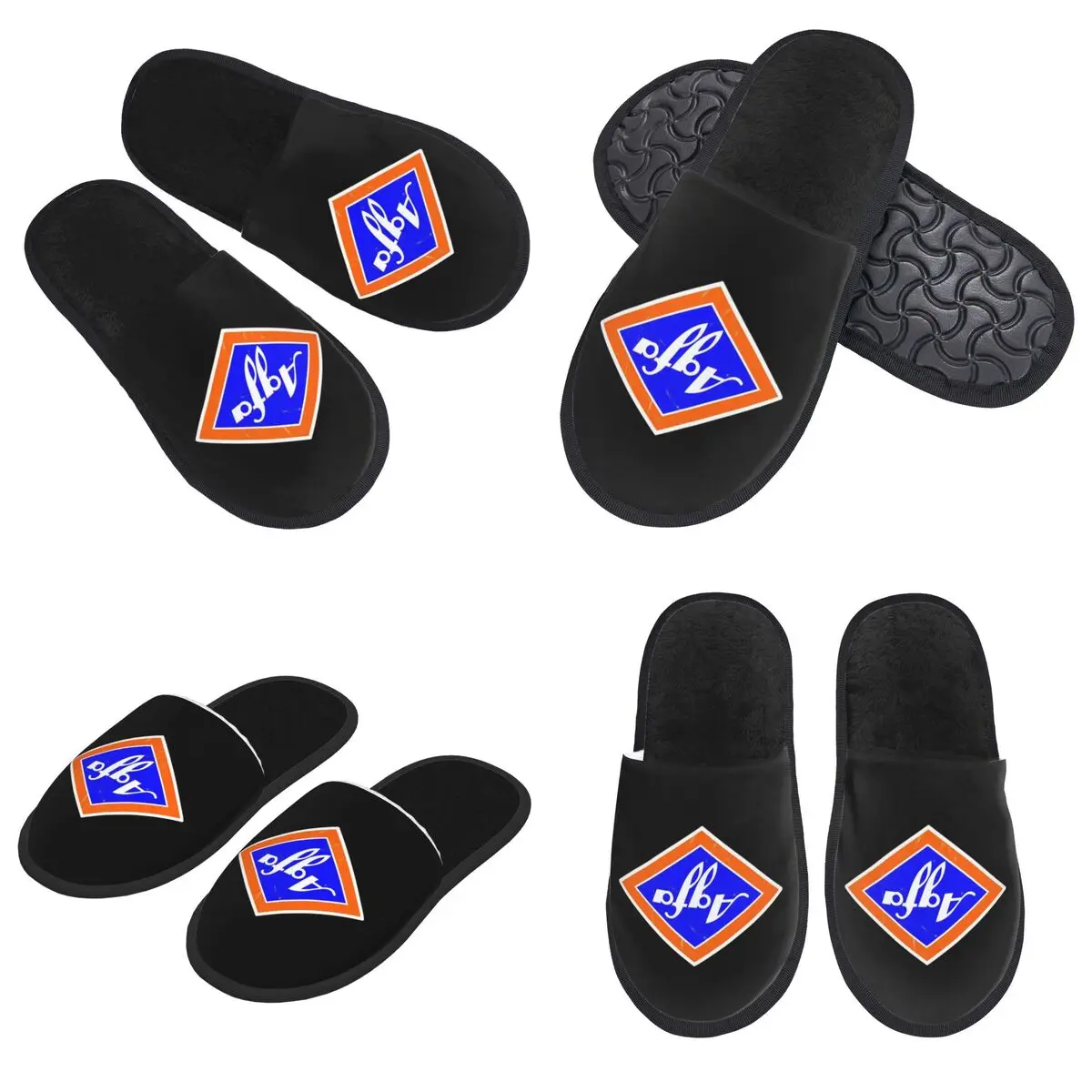 مخصص ريترو Agfa فيلم شعار من 1960s النعال رغوة الذاكرة الدافئة لينة النساء شبشب منزل داخلي مريح الأحذية #1