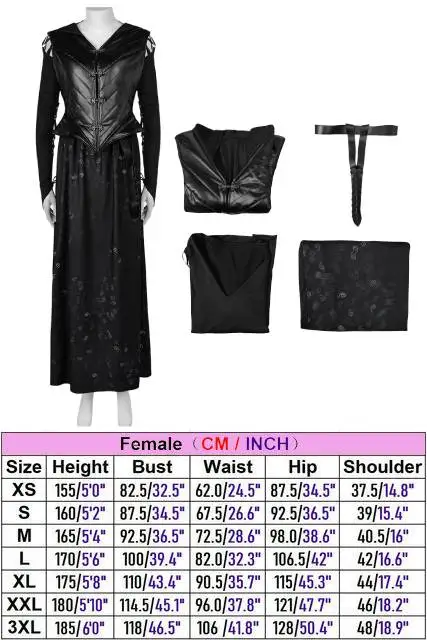 Bellatrix-Costume de Cosplay du Film Lestrange, Robe Noire, Tenues Nettes, Déguisement de ixd'Halloween et de Carnaval, Trempé, pour Femme Adulte et Fille