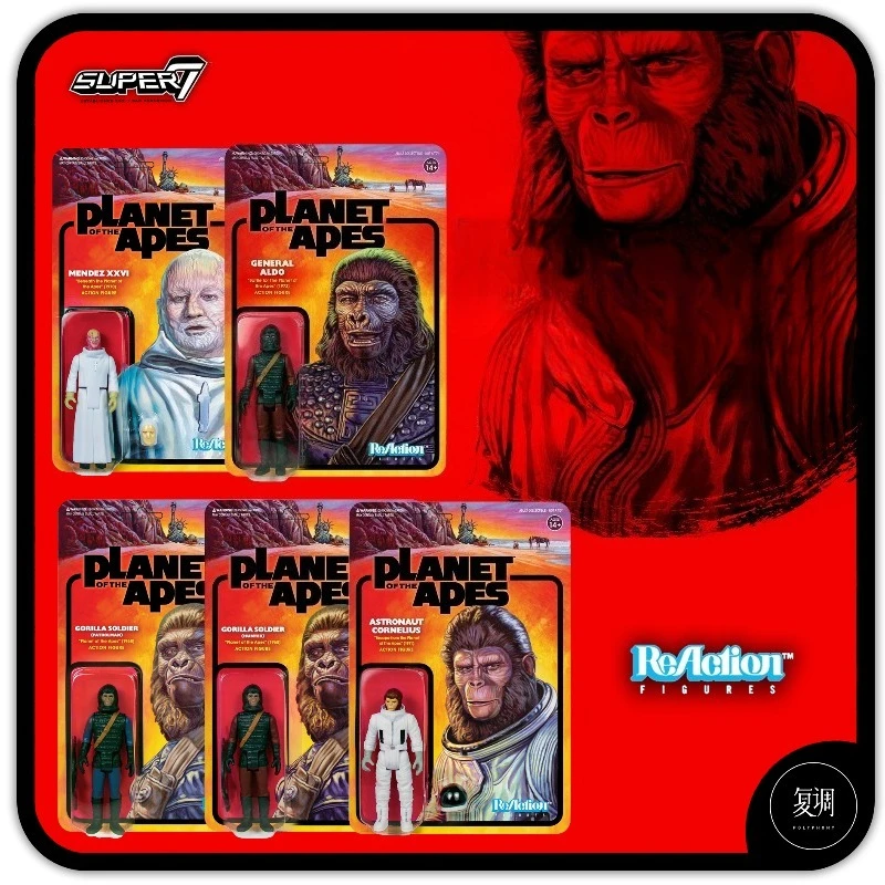 En Stock Super7 Ape Soldier Series figura de reacción de 3,75 pulgadas General Aldo Retro tarjeta colgante juguete coleccionable