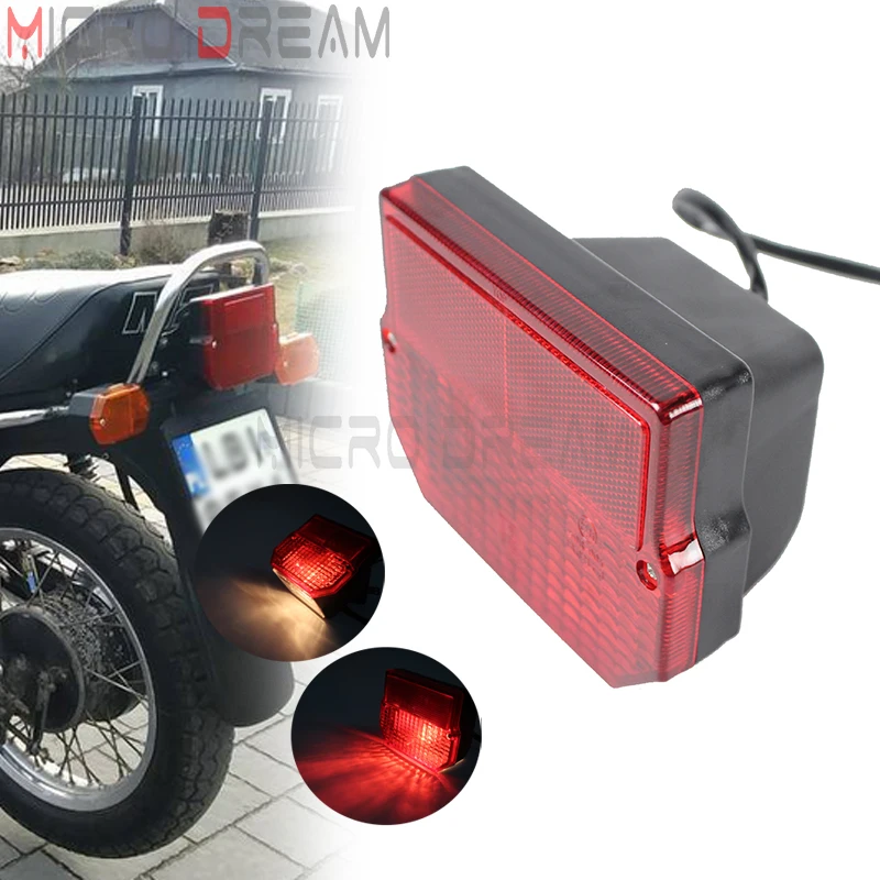 E-mark Retro Motorcycle Filaments Taillight For MZ ETZ 150 250 251 301 Simson SR50 S51 Suzuki TS 125 150 250 Brake Tail Lights