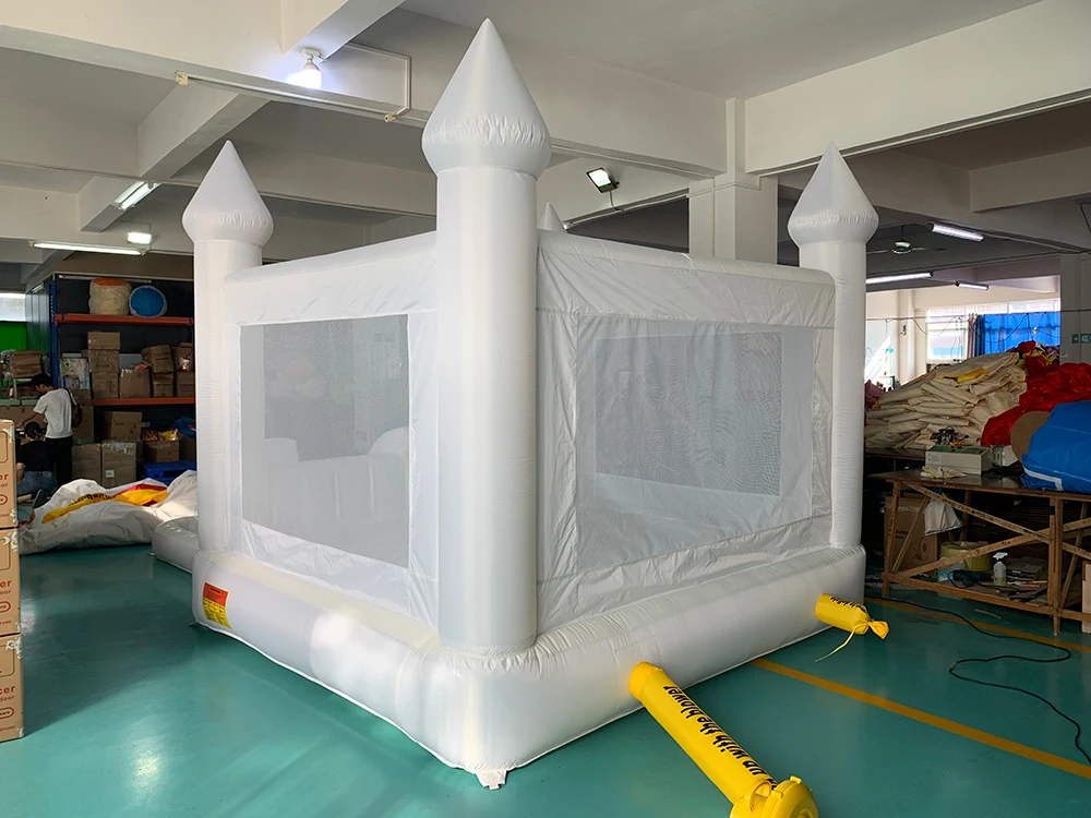 Château de saut gonflable 5.6*3.3*3M, maison de rebond blanche pour enfants, maison gonflable avec jouets d'extérieur pour enfants avec toboggan de soufflage