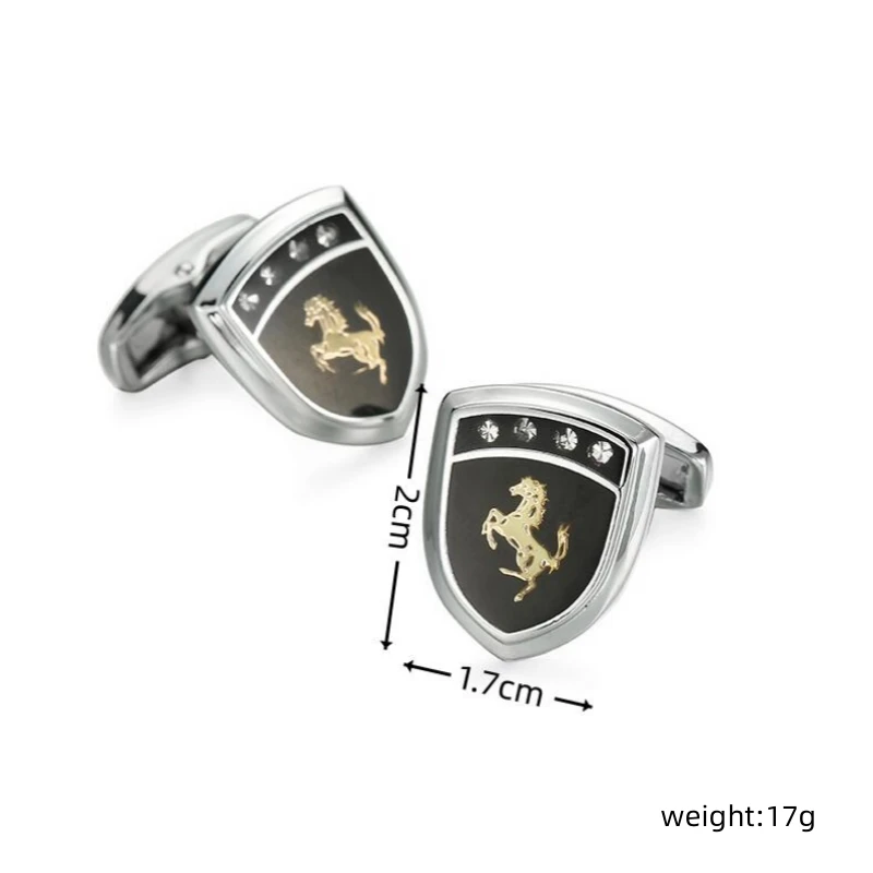 Men\'s French shirt cufflinks copper material shield horse cufflinks fashion brand clothing accessories wholesale