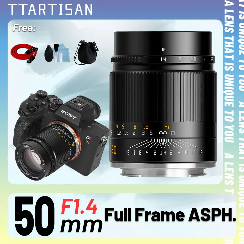 TTArtisan 50mm F1.4 Full-Frame Manual Lens for Sony E, Nikon Z, Canon R, Leica L, Sigma L (A7/A9/R8/R6/ZFC)