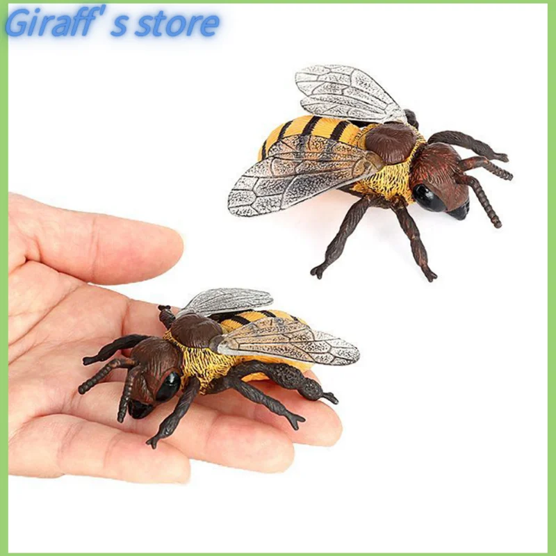 Modelo de abeja de PVC, textura clara, simulación realista en miniatura, escultura de Animal de abeja, figura de acción de insecto, decoración, regalo para coleccionar