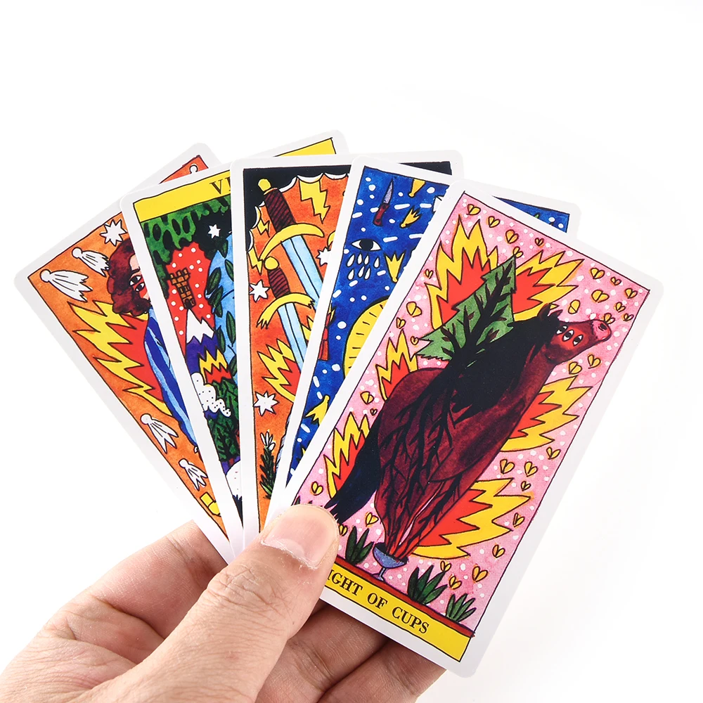 Fournier Tarot del Fuego por Ricardo Cavolo Baraja de Cartas Color Azul único  78 Card