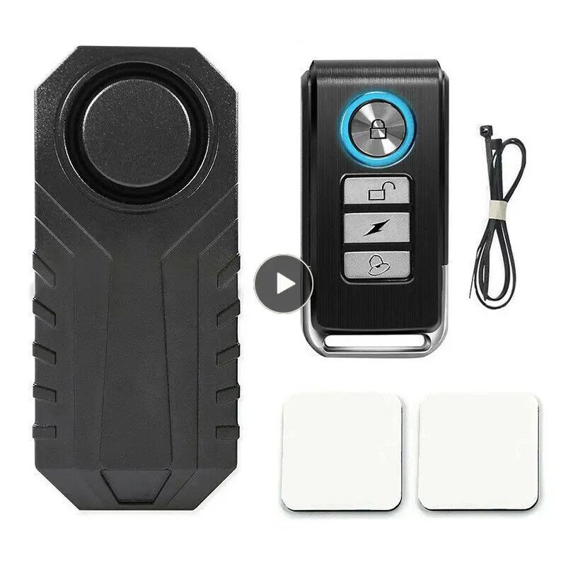 

Wireless Horn Alarm With Remote Control 113dB Waterproof Anti-theft Motorcycle Scooter Vibration Alarm Bike Accessories