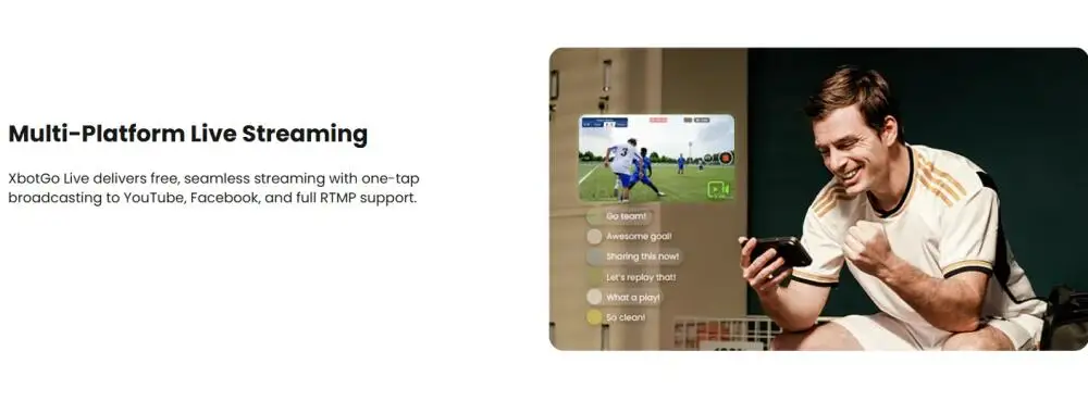 XbotGo Falcon KI-gestützte Sportkamera mit Vorhersagefunktion zur Spieler-Verfolgung für Live-Streaming mit 20GB kostenlosem Cloud-Speicher – Detail 3