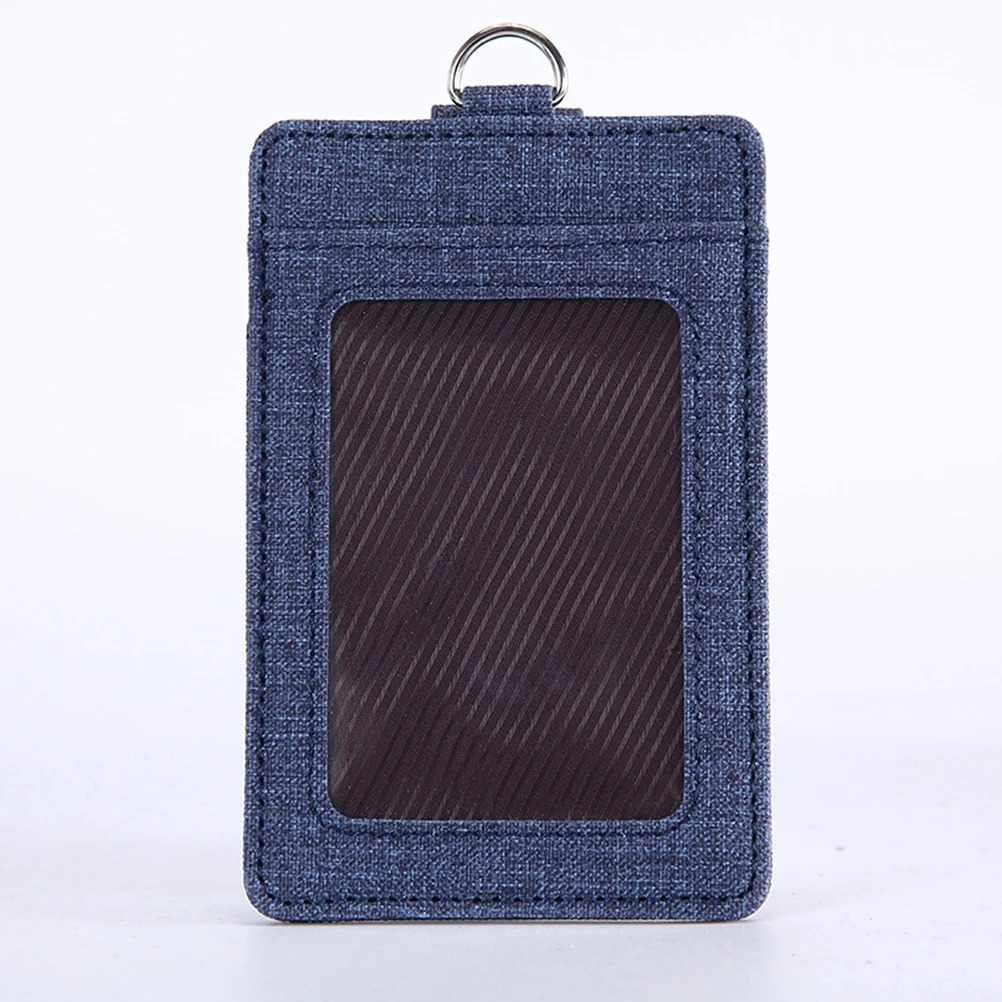 

Pu Lanyard Holder Hanging Certificate Cover Name Tag Protector For Students Office Workers School Teens Accessories Dark Blue