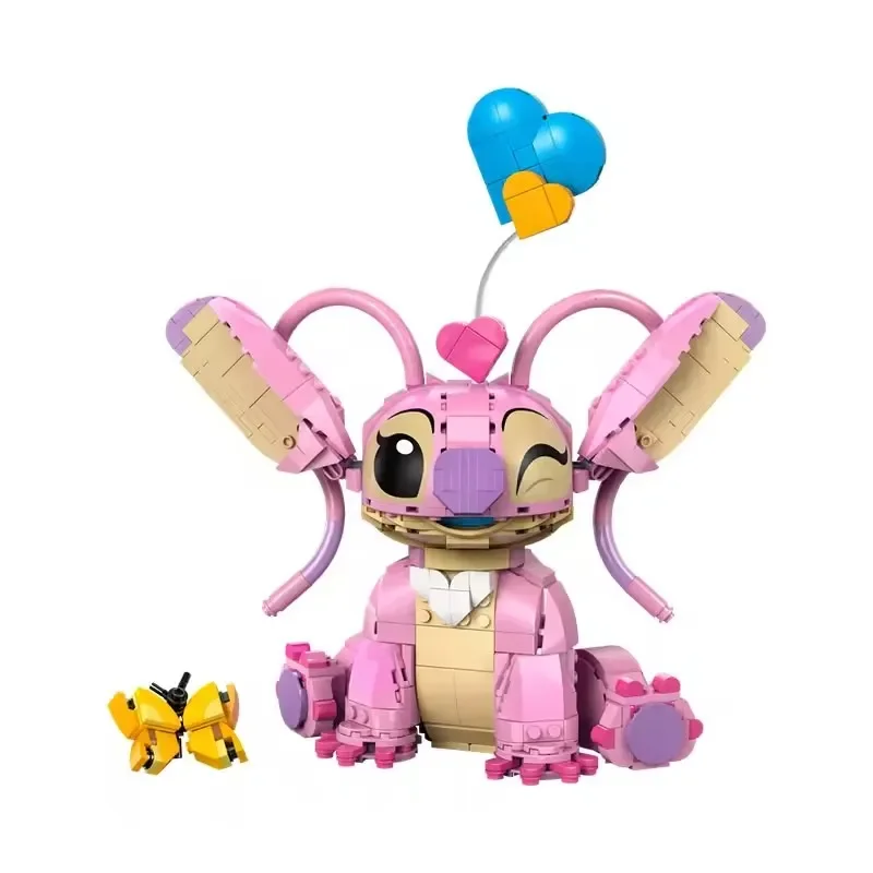 

2025 New Angel Stitch Building Blocks Cartoon Cute Children Assembly Toys Ear Mobility Girl Boy Birthday Gift Toys