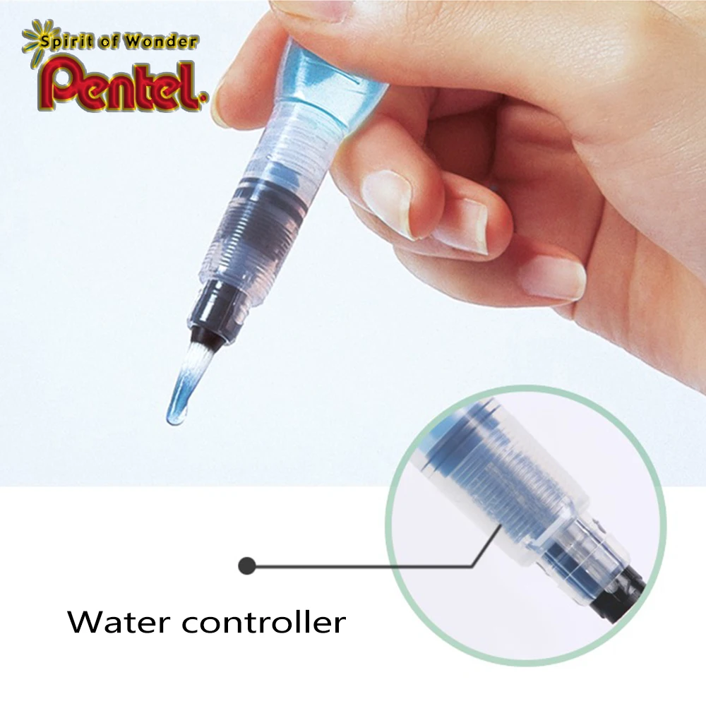 1PC Japan Pentel Tap Water Pen Water-soluble Lead Solid Pigment Large Capacity Water Storage Pen Art Painting Stationery