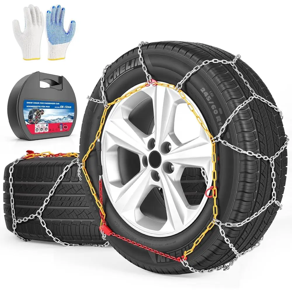 

Universal Fit Car & SUV Snow Tire Chains, Portable Emergency Set of 2