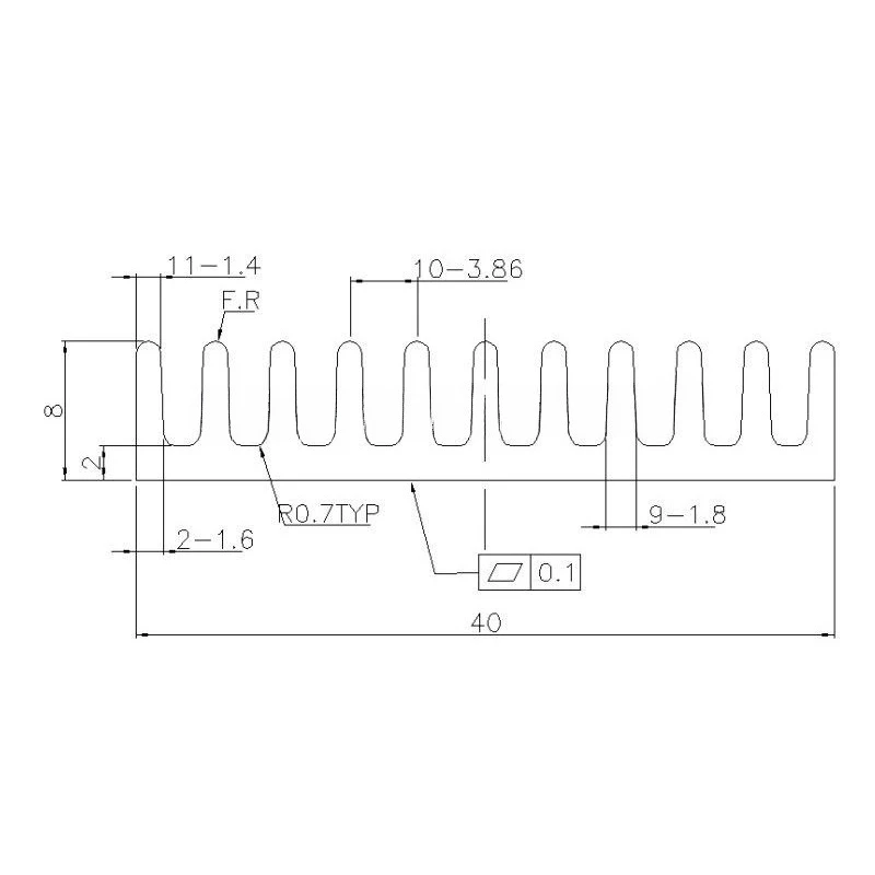 

Aluminum Alloy 100×40×8mm Heatsink for MOSFET, LED & IC Electronic Chips, Customizable