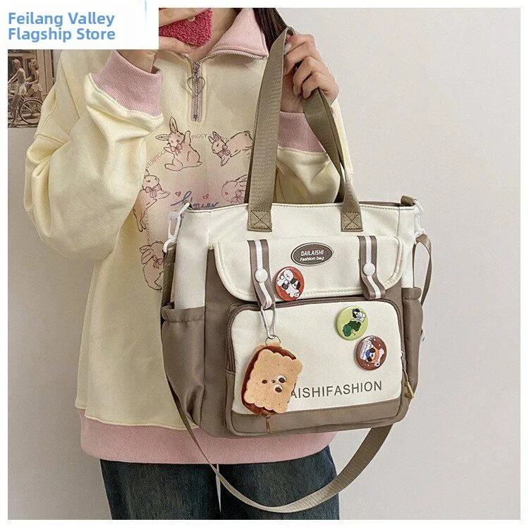 

36th Grade Oxford Cloth Bookbag Unisex Primary School Student 2026 New Model Handheld Tutoring Bag Single Shoulder Sling Bag