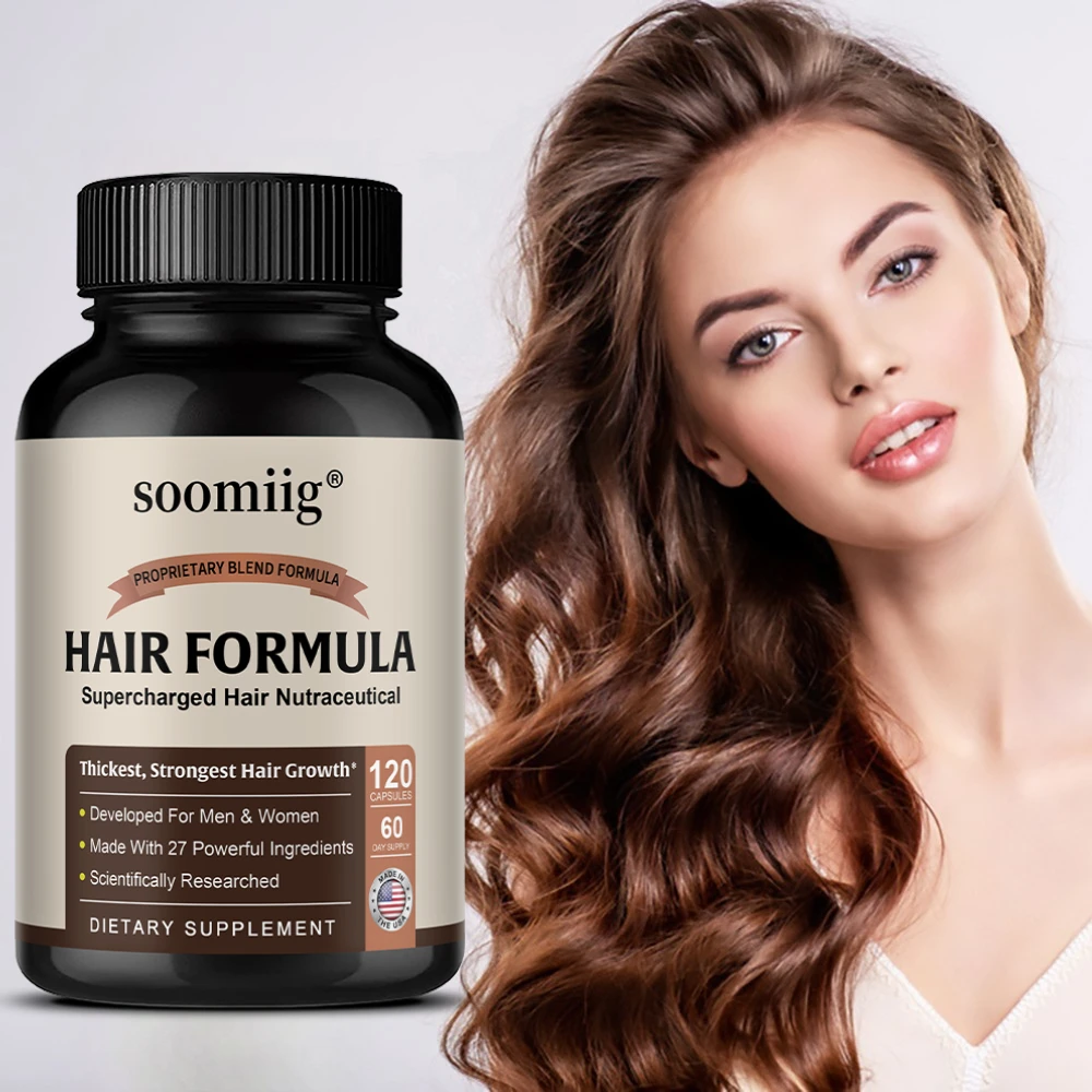 

Hair Growth Formula, Suitable for Both Men and Women, Contains 27 Powerful Ingredients To Protect Healthy Hair. 120 Capsules