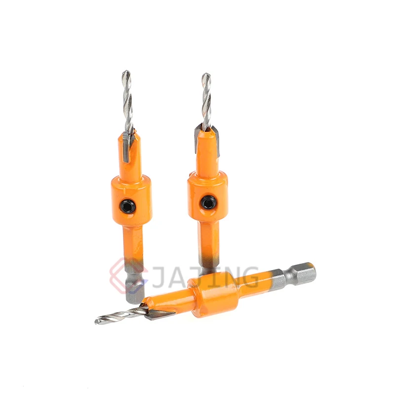 Broca de fregadero contador, 3x8mm, vástago hexagonal de 1/4 \