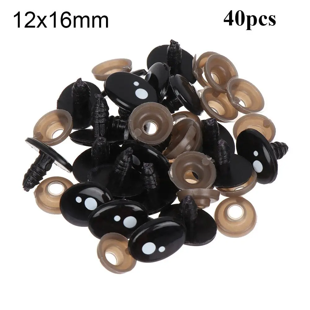 20/40pcs 7-12mm Children  Animal For White Bear Oval Safety Eyes Puppet Crafts   Accessories