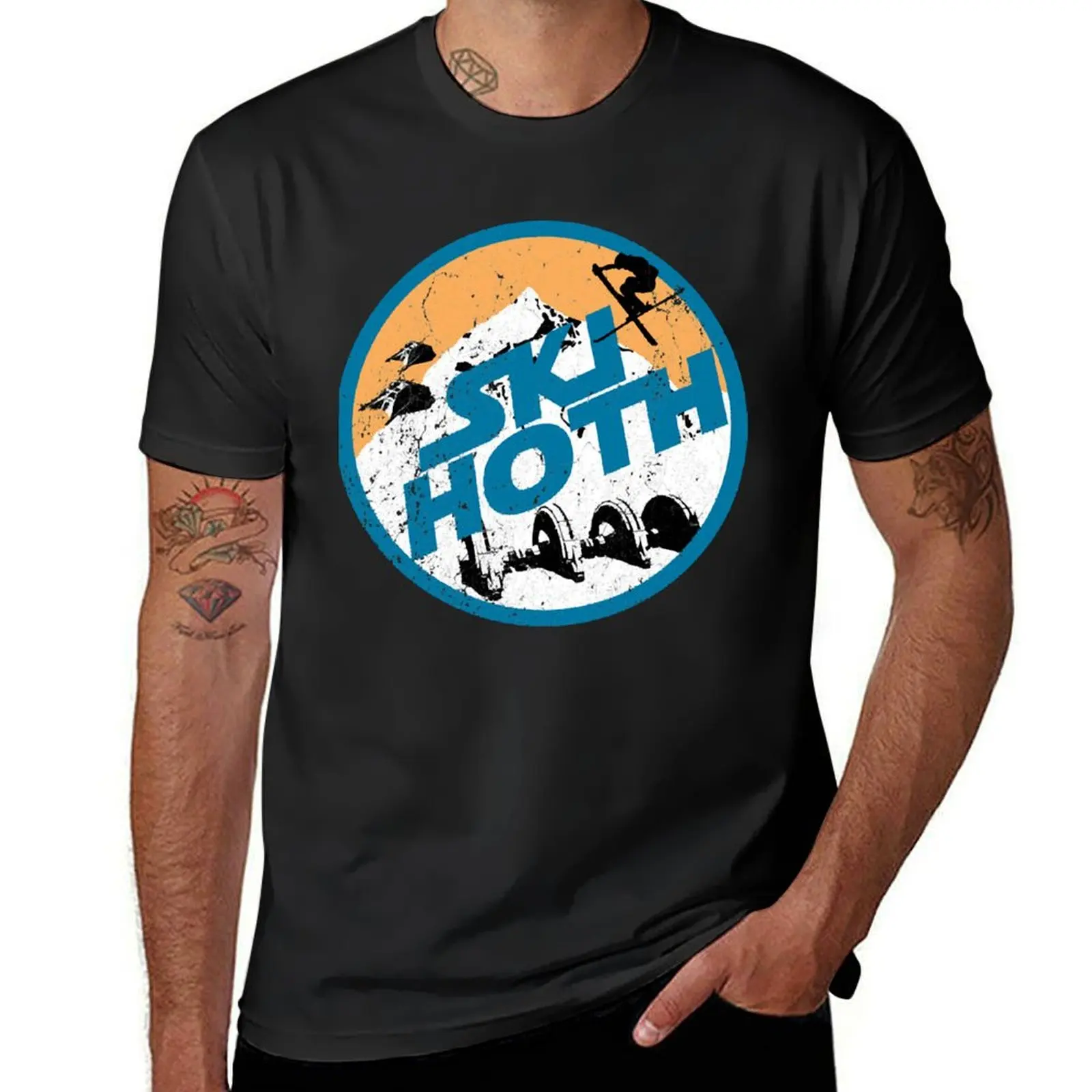 Ski Hoth - Orange Ski Designs DopeyArt T-Shirt tees graphics big and tall t shirts for men