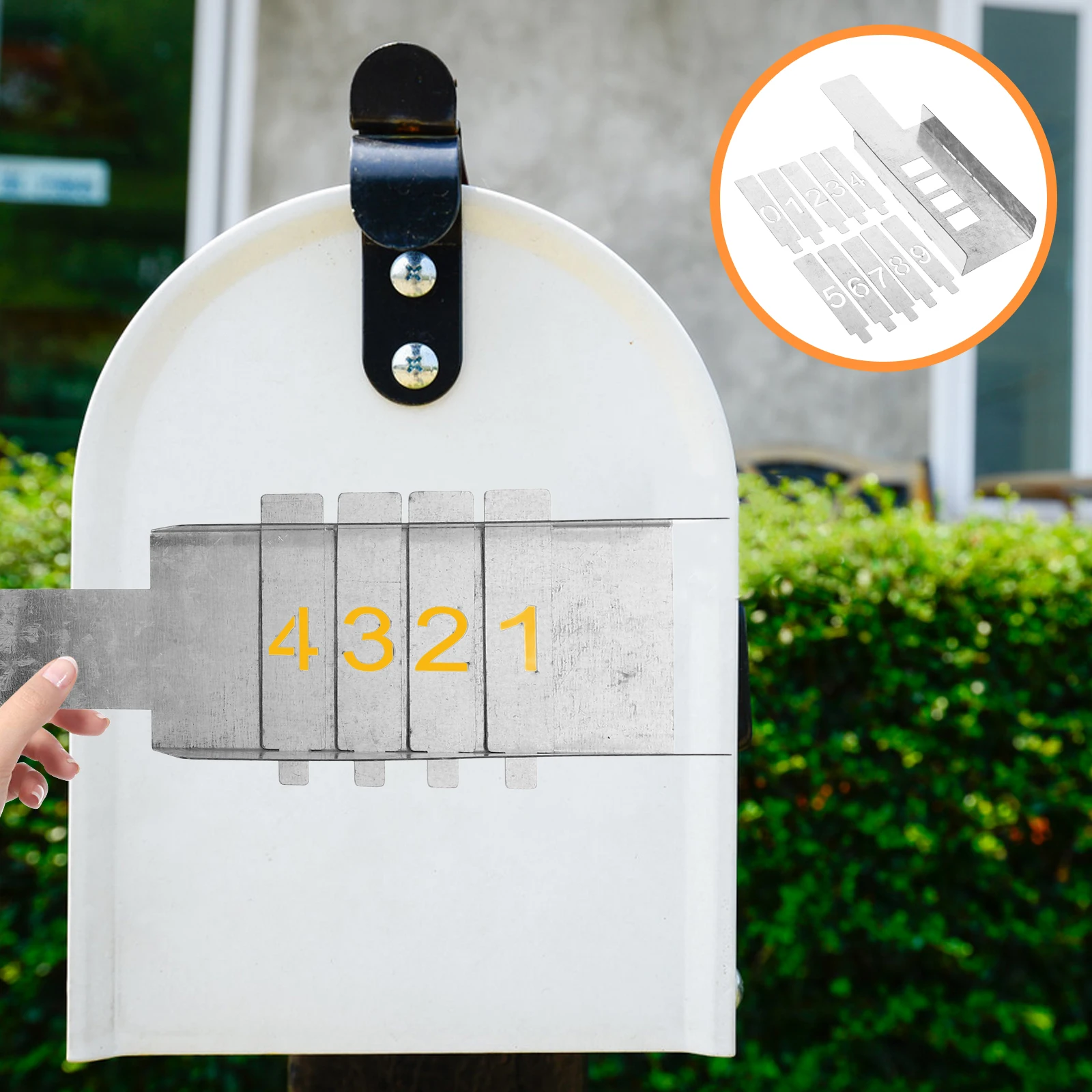

1 Set Mailbox Number Iron Hollow Design Reusable Spray Paint Templates 0-9 Durable Digital For Wall Wood Crafts Diy Painting