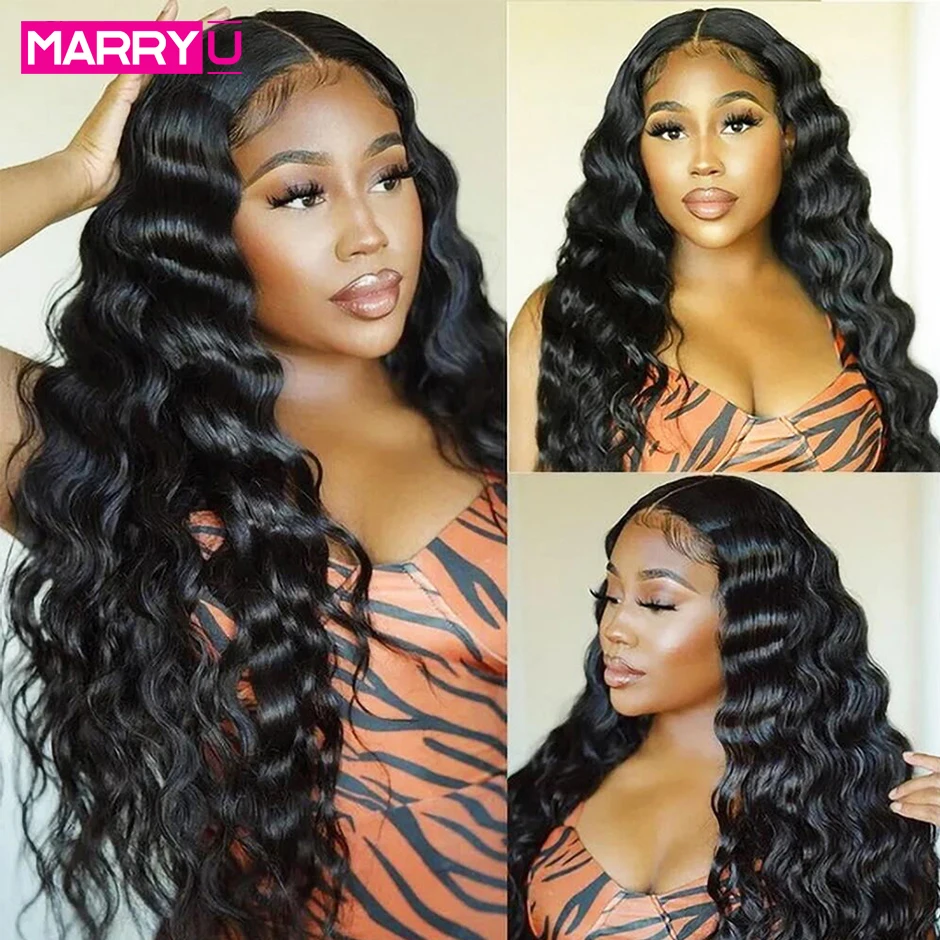 Loose Deep Wave Wig 13x4 13x6 HD Lace Frontal Wig Peruvian Loose Deep Wave Human Hair Wigs 360 Full Lace Frontal Closure Wig