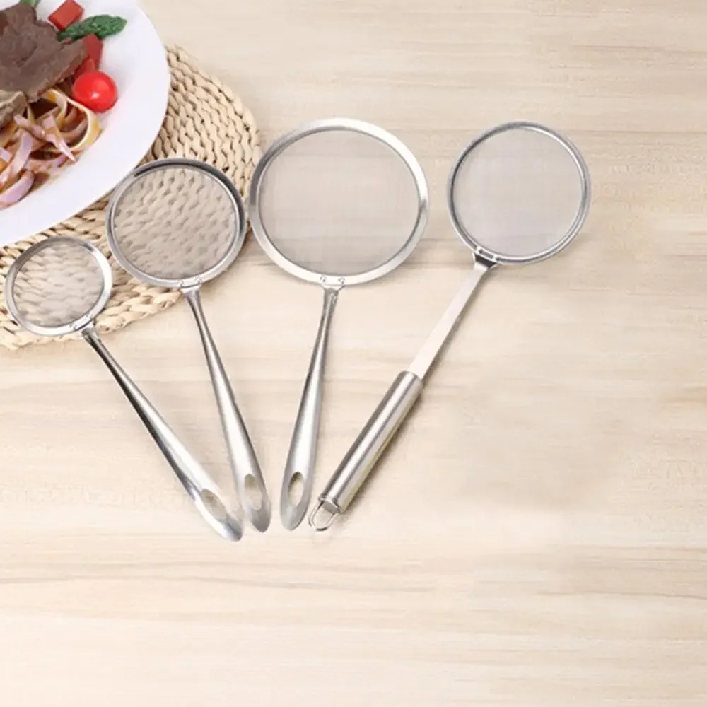 8/10/13cm Stainless Steel Mesh Spoon Sifter Sieve Cooking Skimmer Strainer For Removing Grease Fat And Foam Kitchen Accessories