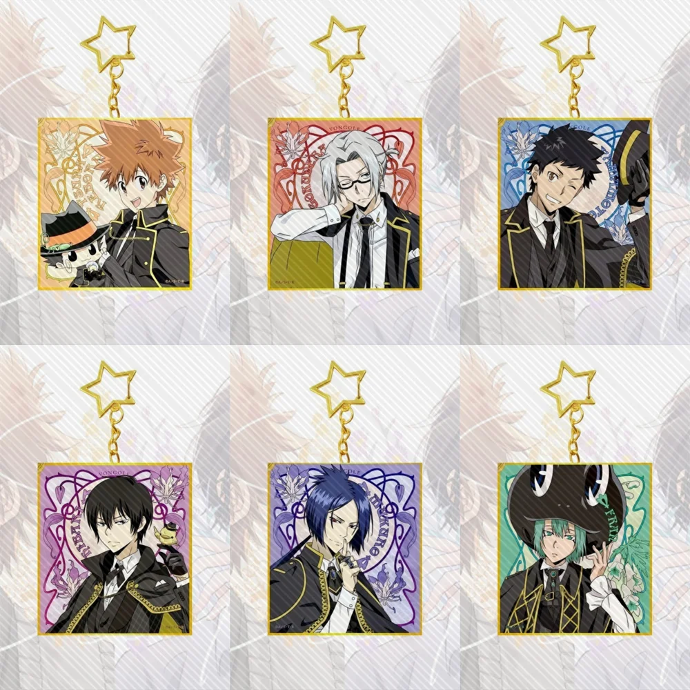 6CM Anime Katekyō HITMAN REBORN! Keychain Model Cosplay Charm Characters Ornament Accessories Goods Collection Gifts