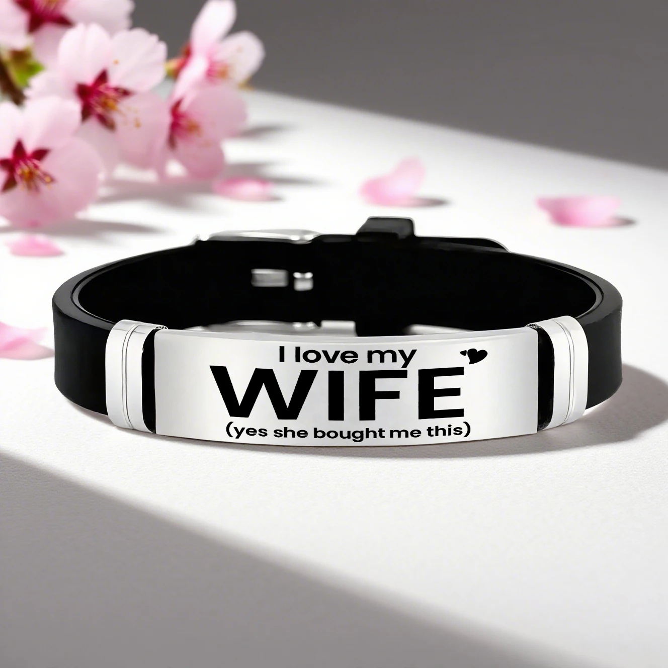 سوار معصم "أنا أحب زوجتي"، ملابس كاجوال أنيقة مع إكسسوارات، مناسبة للزوجة في أعياد الميلاد، الذكرى السنوية لعيد الحب #1