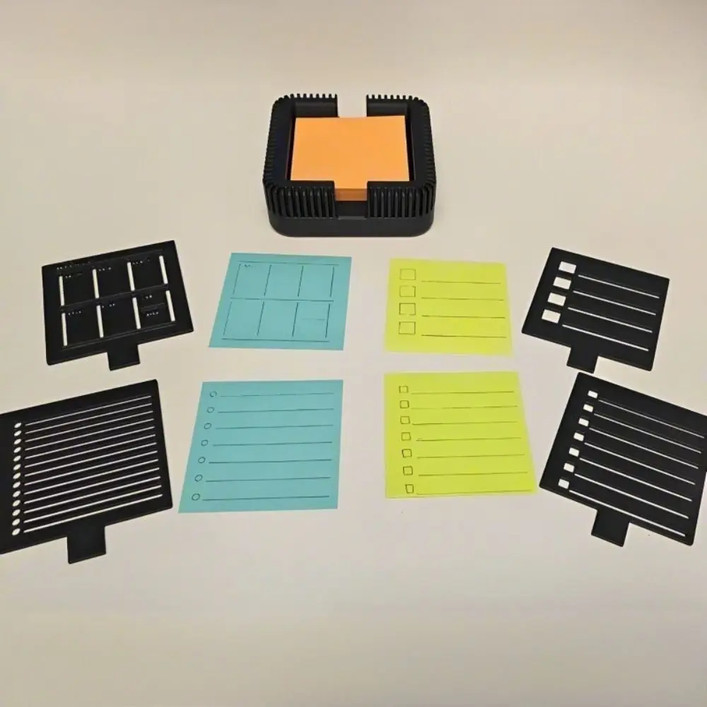 Drawing Template Sticky Note Holder Self-sticky Notes Efficient Note Holder Stationery Storage Marking Template Desk Organizer