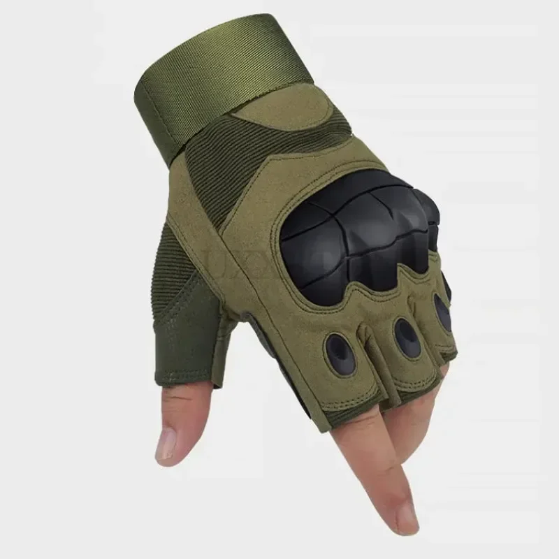 Guantes sin dedos para exteriores, nudillos duros, Paintball, Airsoft, caza, combate, montar, senderismo, guantes de medio dedo