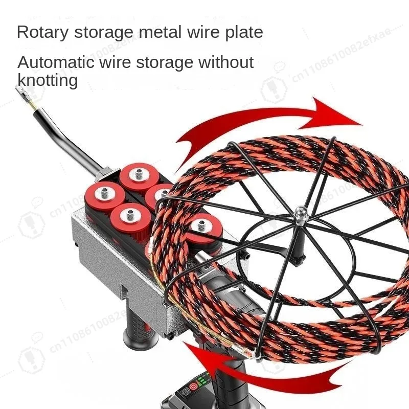 Lithium Battery Brushless Electric Threading Puller, 30M Cable Tube Pulling Machine for Communication Decoration Use