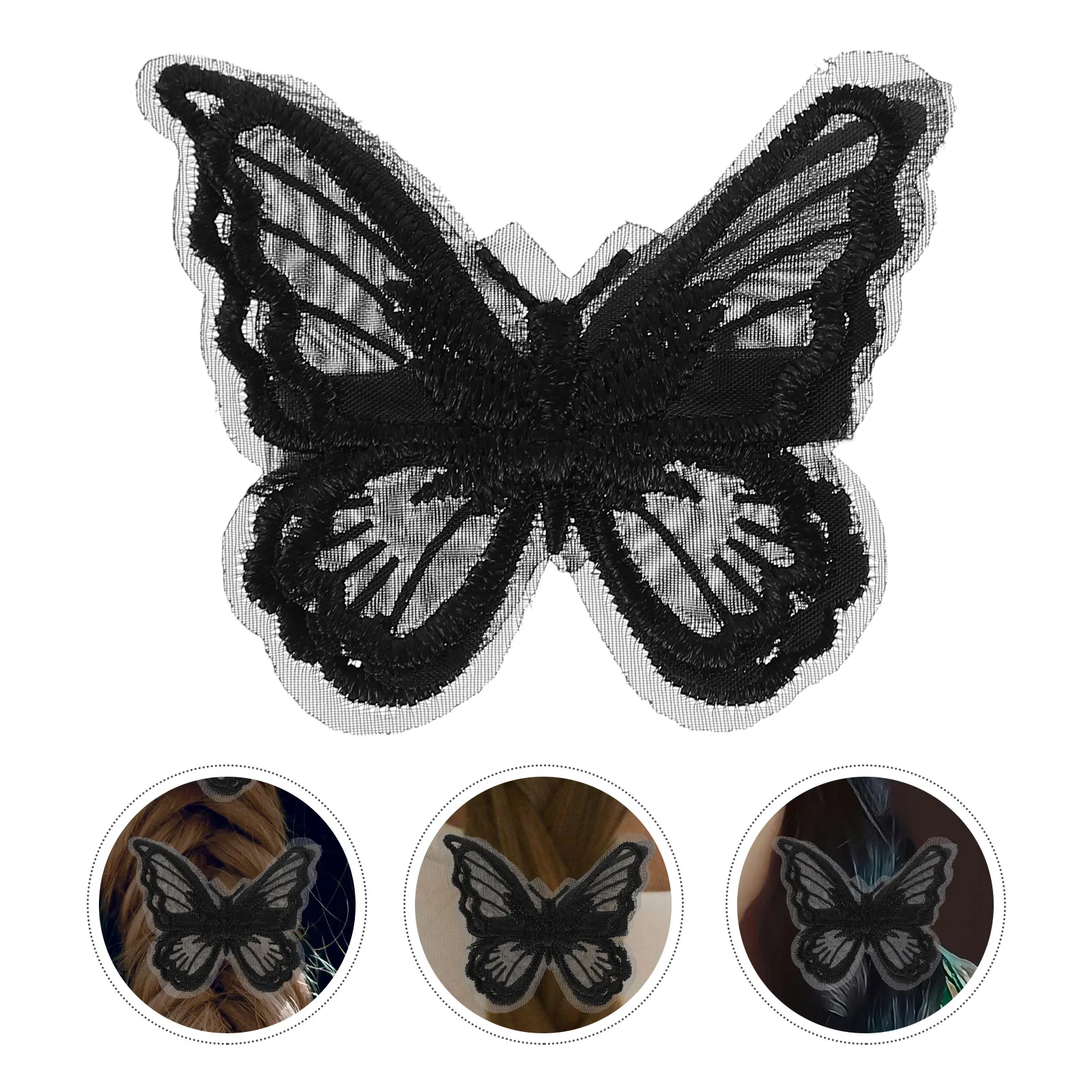 

4Pcs Lace Butterfly Hair Clips Embroidered Mesh Hairpins Decorative Hair Accessories for Wedding Birthday Party