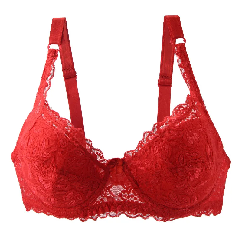 Nowy styl Seksowne biustonosze dla kobiet CDE Cup Bez podszewki Plus Size Bielizna Czarny Biały Czerwony Beżowy Różowy Fioletowy Niebieski Kobieca bielizna Push Up