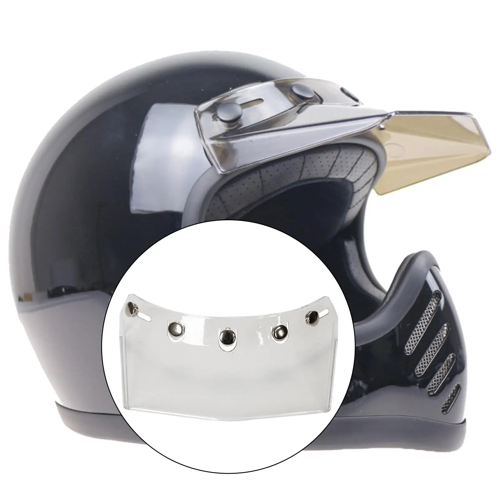 Polycarbonate Bubble Visor Peak Universal Five Snap Helmet Shield for Road Bike and Motocross Helmets view 5