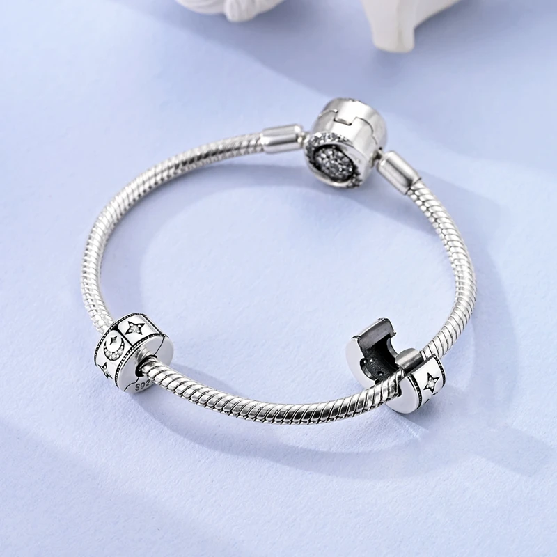 925 Sterling Silber Charms Anhänger Sternenhimmel Mond Sonne Kosmische Perlen Passend für Original Armband Armreif DIY Charms Damenschmuck Geschenke – Detail 15