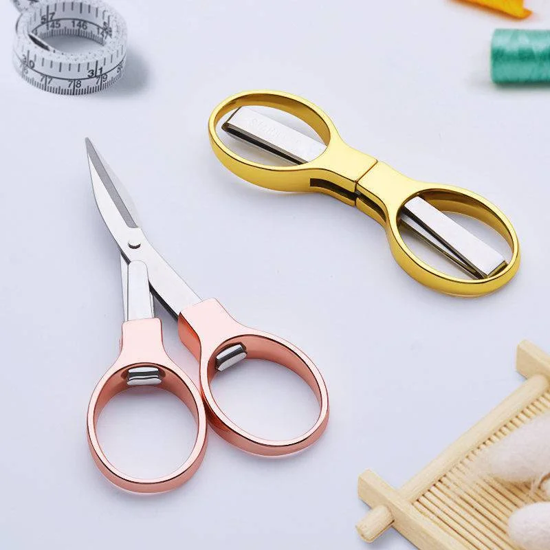 Multi Functional 8 Shaped Retractable Folding Scissors Stainless Steel Scissors Portable Outdoor Travel Scissors