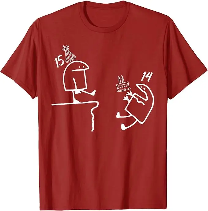15th Birthday Party Funny Tees 15 Years Old Birthday Teen T-Shirt Y2k Humor Comics Welcome 15, Go Away 14 B-day Novelty Tee Gift
