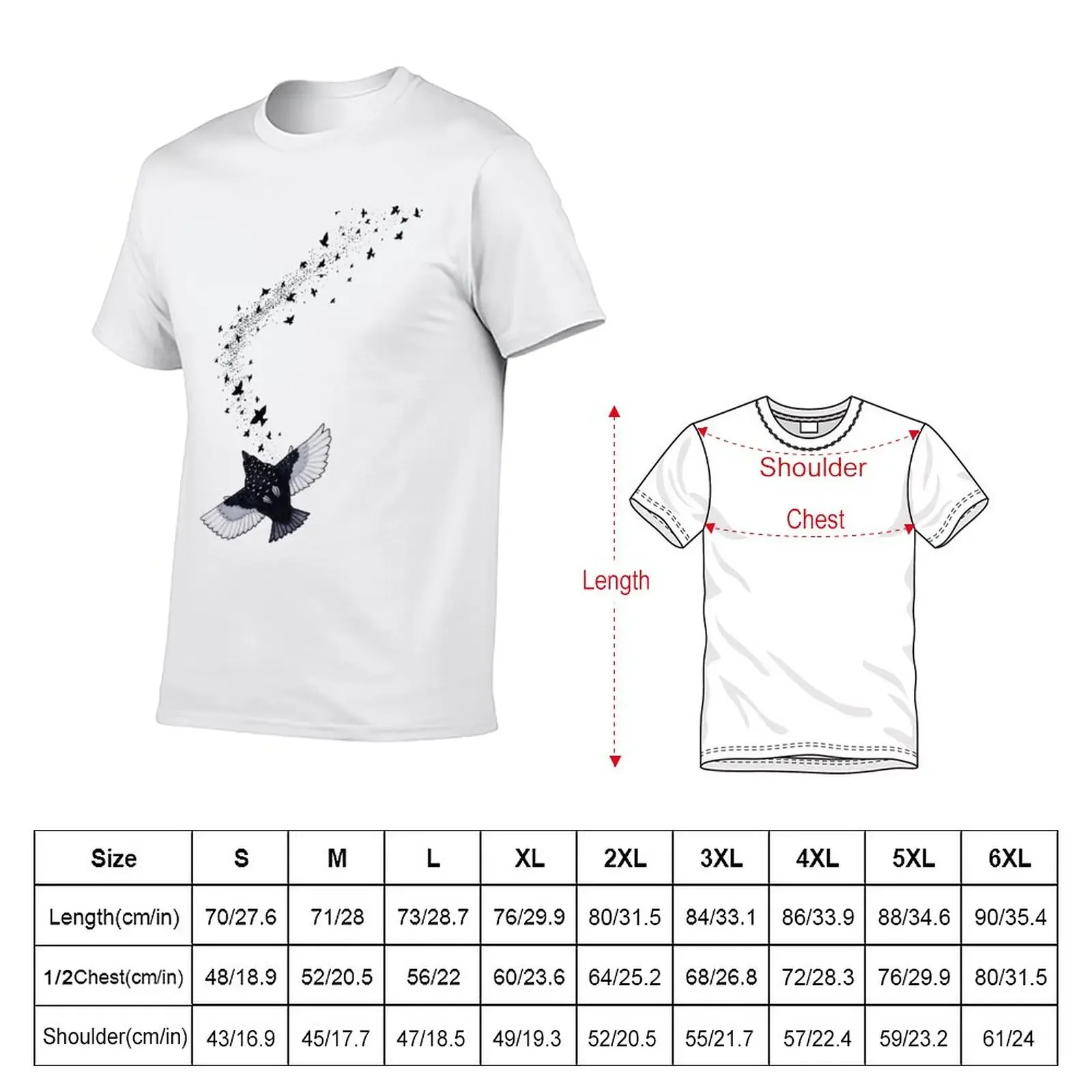 A Murmuration of Starlings T-Shirt hippie clothes Short sleeve tee plain black t shirts men