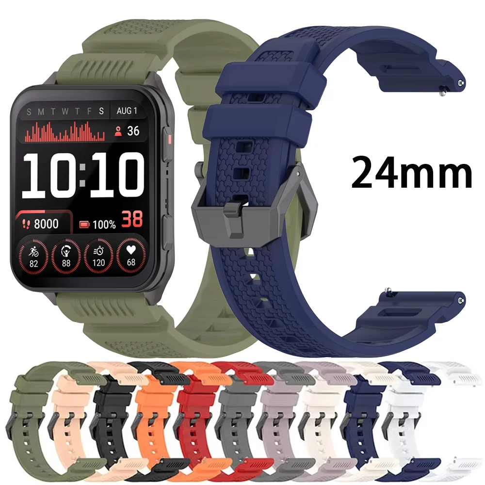 Sports Breathable Armor Pattern Silicone Strap 24MM For Garmin Venu X1 comfortable Bracelet For COROS APEX 4 46mm Ticwatch Atlas