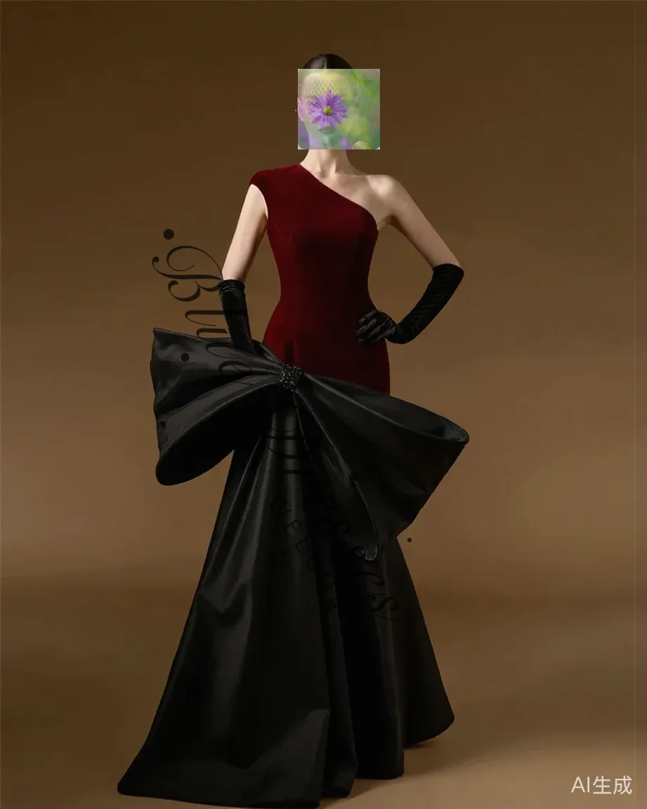 

customized Mermaid Bow Evening Dresses Classic One Shoulder Sleeveless Homecoming Dresses Elegant Special Occasion Gowns