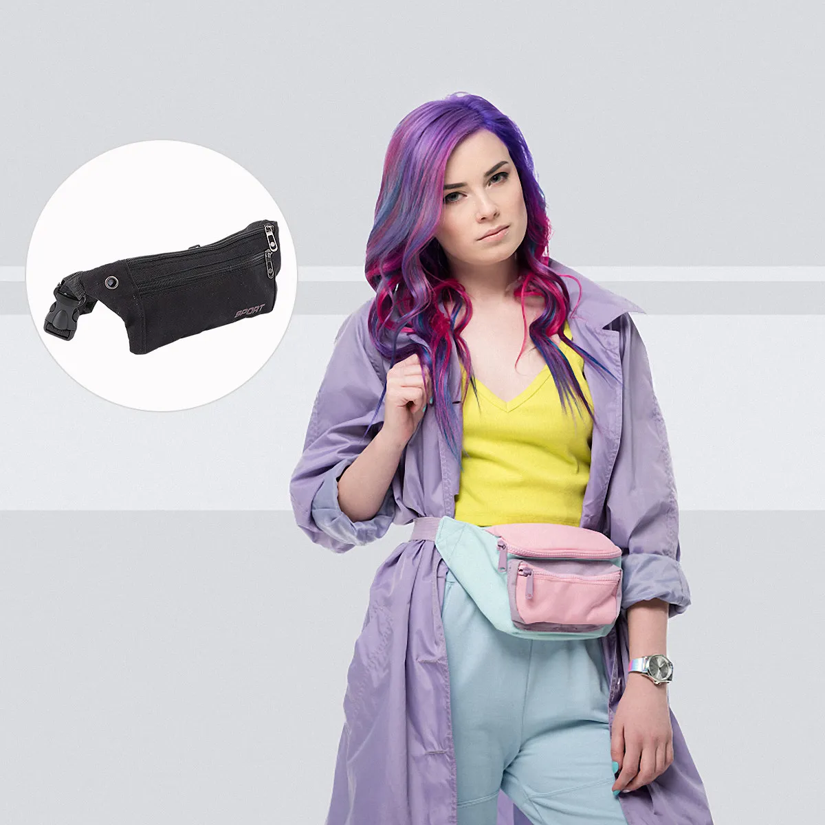 

Легкая водонепроницаемая поясная сумка из холщовой ткани для бега, походов, путешествий, дайвинга, спорта, чехол для мобильного телефона, регулируемый ремень, унисекс