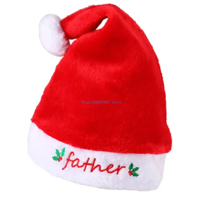 

N7YF Classical Santa Hats Furry Plush Father Christmas Hats Perfect For Holiday Photography Theme Party Dressingup Accessory