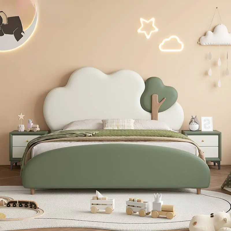 

Designer Organizer Double Bed Base Princess Cute Floor Wooden Double Bed Headboards Modern High Cama Matrimonial Home Furniture