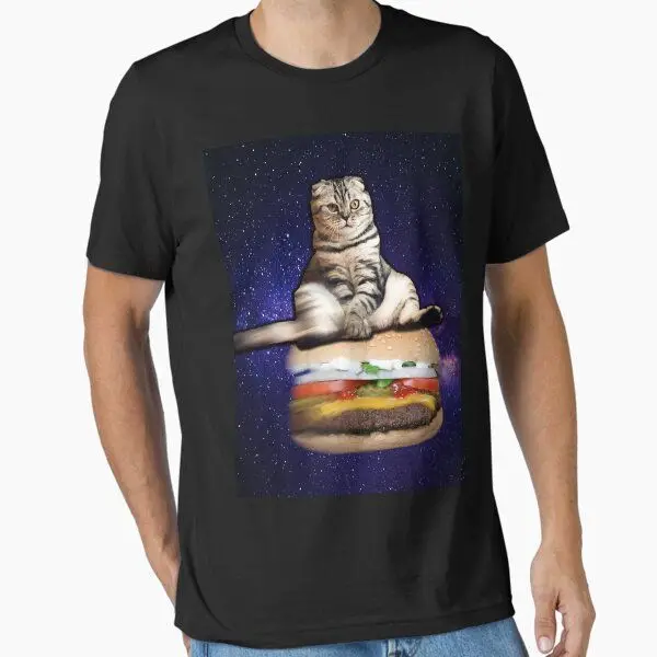 T-shirt con maniche corte Y2k Burgers Pizza Lovely Cat Printing Design Comodo cotone per uomini e donne con soldi
