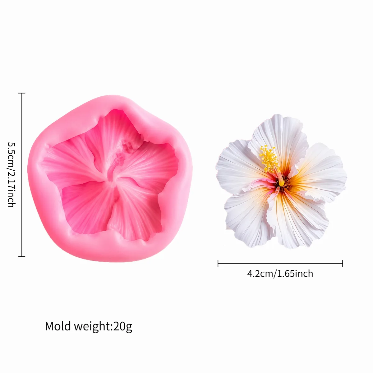 Hibiscus Flower Silicone Mold Tropical Flower Mold for Chocolate Cake Epoxy Resin Soap DIY Craft Cake Decoration Accessories