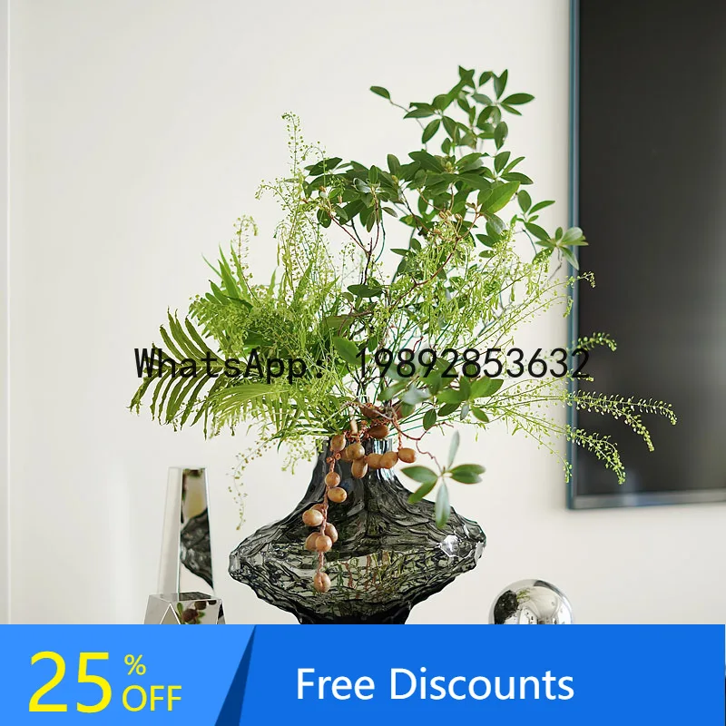 

CZ Valley Glass Vase Ins Style Irregular Personality Creative Home Decoration Craft Flower Arrangement Ornament