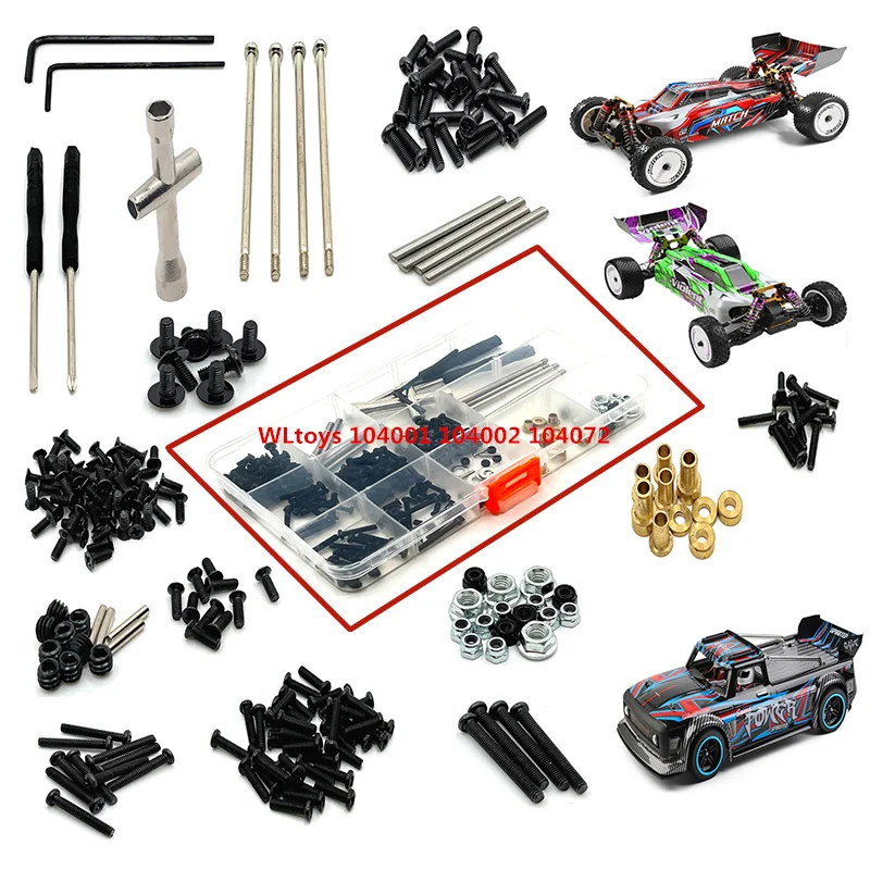 Metal Upgrade Replacement Screw Tool Box RC Car Parts Fit For WLtoys 104001 104002 104072 Remote Control Car Accessories