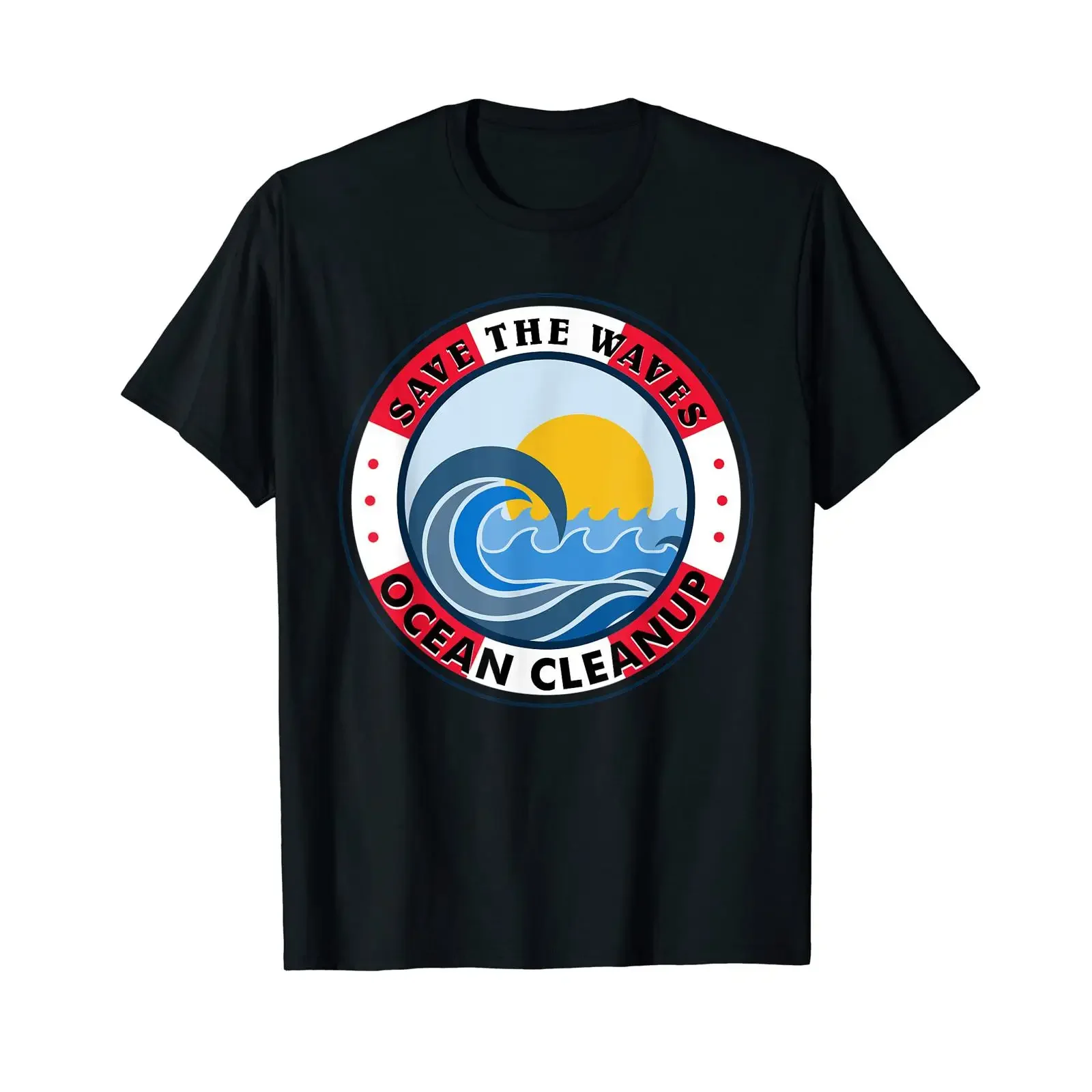 Save Our Oceans Wave Ocean Life Water Beach Sea Plastic T Shirt black vintage Washed Versatile Comfortable Stylish Soft Casual
