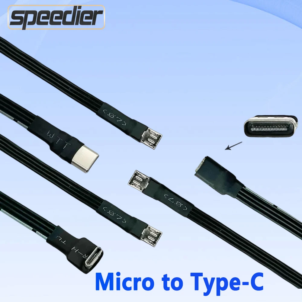 

Type-C to Micro USB Extension Ribbon Cable FFC 90 FPV Slim Flat Soft flexible FPC charge FPV Brushless Handheld Gimbal monitor