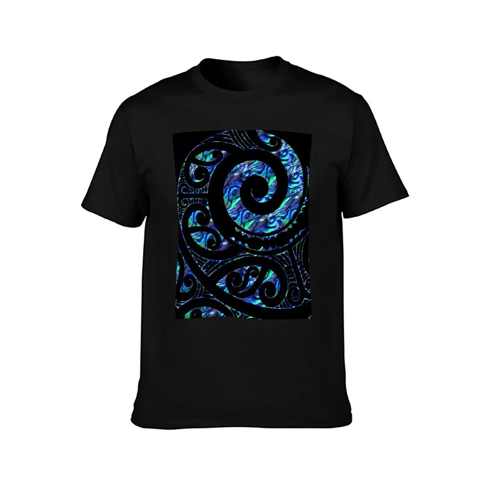 New Zealand Māori Paua Tattoo Koru Design T-Shirt quick drying custom t shirt plain t shirts men