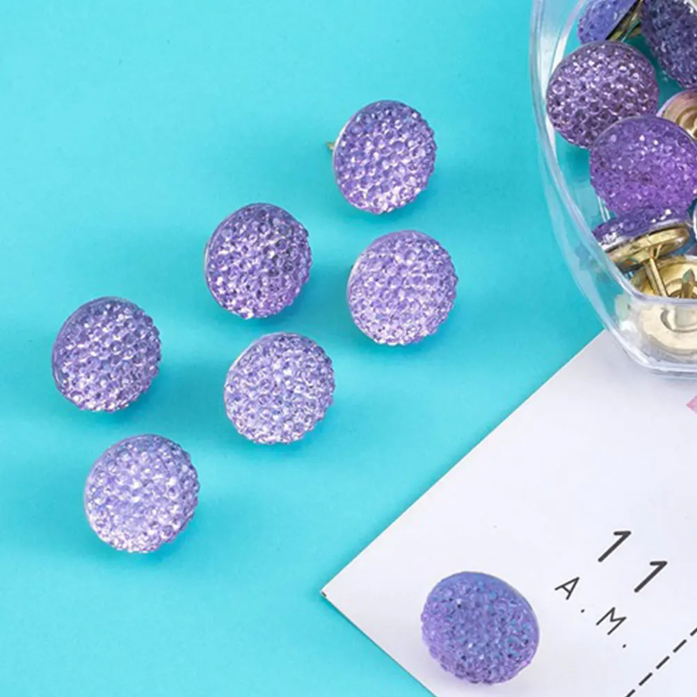

20Pcs Round Cork Board Push Pins Decorative Rhinestone Thumbtacks Shiny Pins for Bulletin Boards Photo Wall Office Supplies