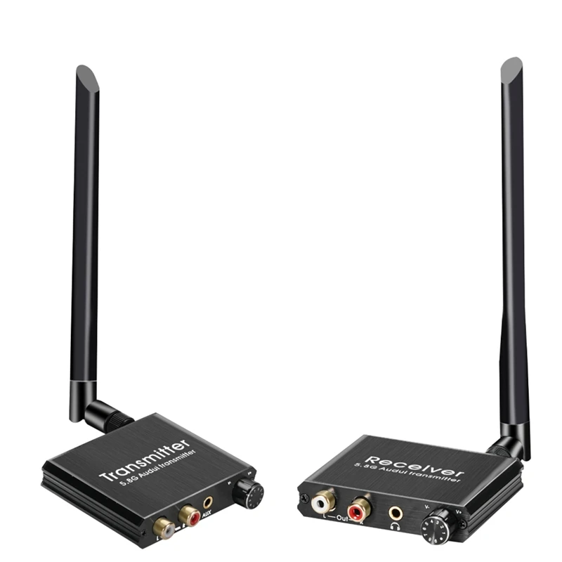 

A99E-Wireless Audio Transmitter And Receiver 50M 5.8G Wireless Audio Adapter With 3.5Mm R/L Converter For TV Box DVD PC